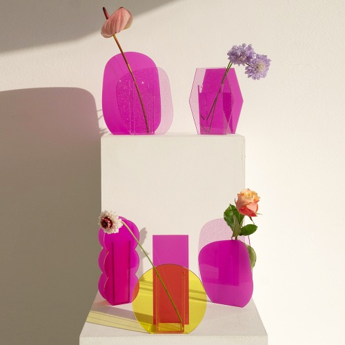 Colorful Acrylic Vases - Pink (아크릴 화병)
